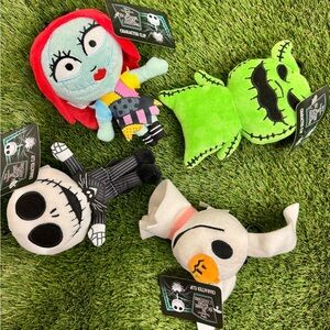 Nightmare Before Christmas Plush Toy Clips Set of 4 Jack, Sally, Oogie, and Zero